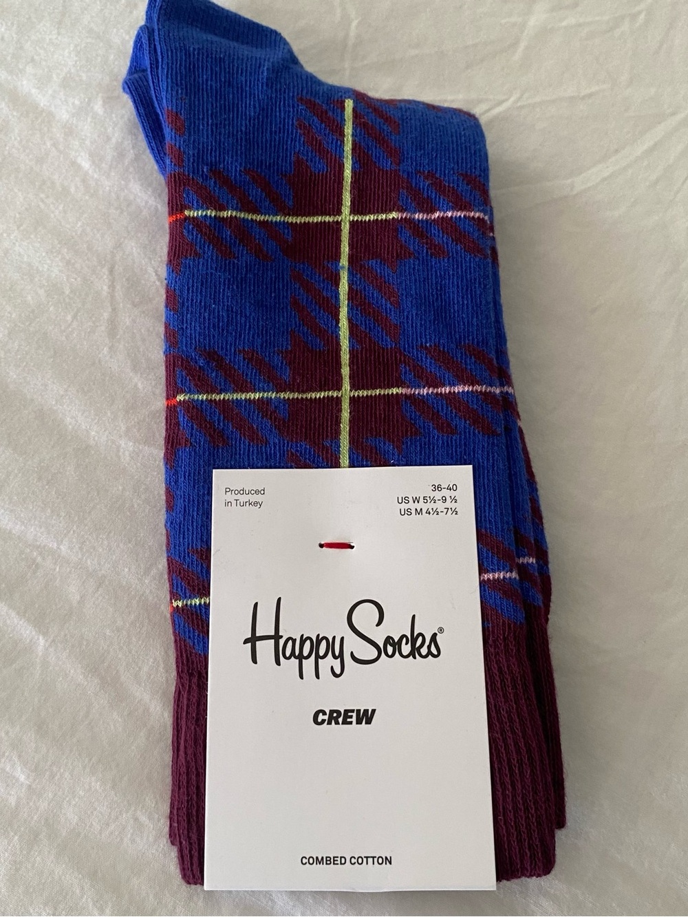 Happy Socks Crew Socks Womens 5.5-9 Combed Cotton Multicolor Casual Whimsy NWT